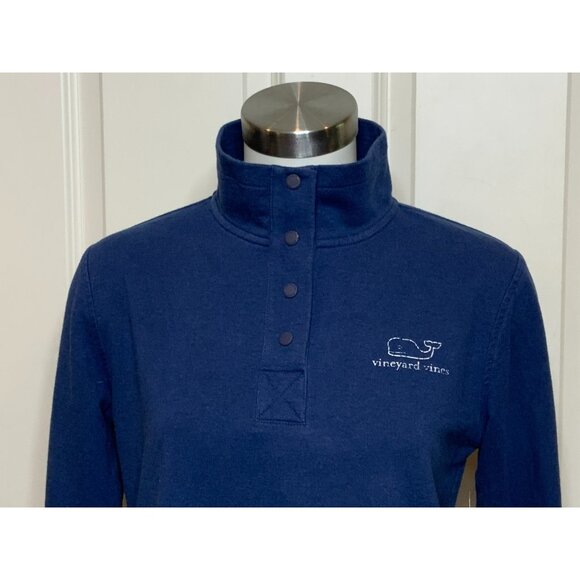 Vineyard Vines Men's Blue 1/4 Snap Logo Long Sleeve Top, Size XS - Picture 2 of 8